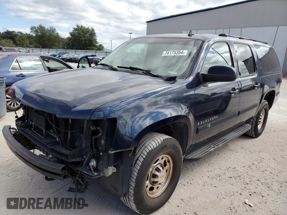 2007 Chevrolet Suburban LT with VIN 3GNGK26K97G165152, listed as a Copart auction lot 74175354 with 368,519 mi miles and Salvage Title. Bid and sale history available at DreamBid. Image 1.