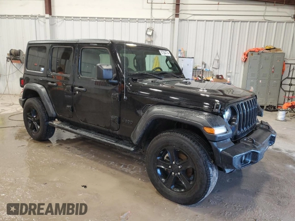 2022 Jeep Wrangler Unlimited Sport with VIN 1C4HJXDN9NW264238, listed as a Copart auction lot 87304774 with 33,217 mi miles and Salvage Title. Bid and sale history available at DreamBid. Image 4.