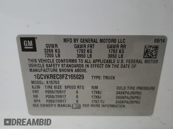 2015 Chevrolet Silverado 1500 LT with VIN 1GCVKREC8FZ165029, listed as a Copart auction lot 44789425 with 50,074 mi miles and Salvage Title. Bid and sale history available at carsss.com. Image 12.