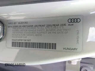 2015 Audi A3 Premium Plus z VIN WAUCCGFF6F1061507, wystawiony jako IAAI lot #42502310 z przebiegiem 131 670 mil mil oraz . Historia ofert i sprzedaży dostępna na DreamBid. Obrazek 9.