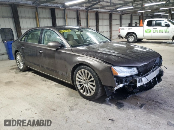 2015 Audi A8 L 4.0T with VIN WAU32AFD0FN032818, listed as a Copart auction lot 43286465 with 125,798 mi miles and Salvage Title. Bid and sale history available at carsss.com. Image 4.