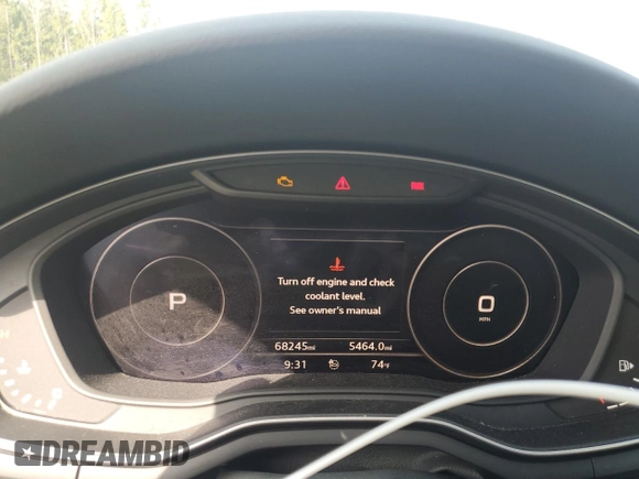 2019 Audi A4 Premium Plus with VIN WAUENAF42KN012127, listed as a Copart auction lot 54687105 with 68,245 mi miles and Salvage Title. Bid and sale history available at carsss.com. Image 9.