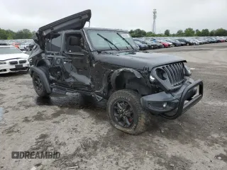 2021 Jeep Wrangler Unlimited Willys Sport with VIN 1C4HJXDN1MW679133, listed as a Copart auction lot 58345635 with 62,375 mi miles and Salvage title. Bid and sale history available at DreamBid. Image 4.