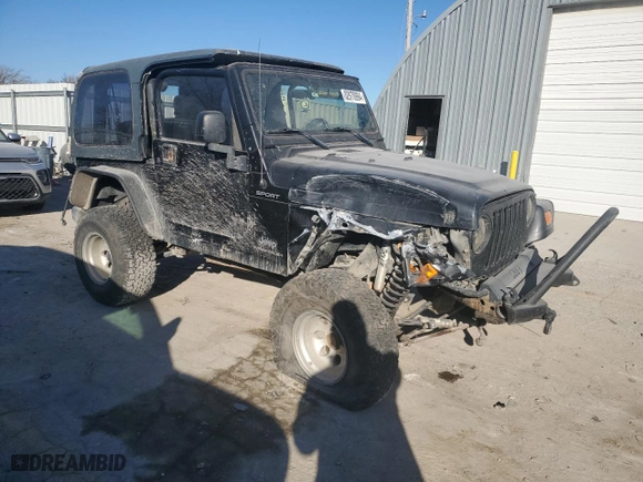 2004 Jeep Wrangler Sport with VIN 1J4FA49S64P717397, listed as a Copart auction lot 82970994 with 0 mi miles and Salvage Title. Bid and sale history available at carsss.com. Image 4.