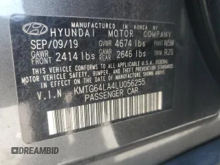 2020 Genesis G70 2.0T with VIN KMTG64LA4LU056255, listed as a Copart auction lot 49389505 with 71,720 mi miles and Non repairable. Bid and sale history available at DreamBid. Image 14.