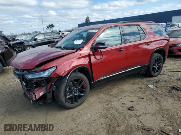 2022 Chevrolet Traverse Premier z VIN 1GNEVKKW2NJ132898, wystawiony jako Copart lot #52786375 z przebiegiem 12 902 mil mil oraz Szkoda całkowita • Salvage title. Historia ofert i sprzedaży dostępna na DreamBid. Obrazek 1.