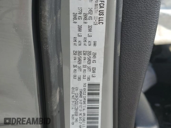 2020 Dodge Durango GT Plus with VIN 1C4RDHDG2LC204660, listed as a Copart auction lot 47302425 with Not Provided miles and Salvage Title. Bid and sale history available at carsss.com. Image 13.