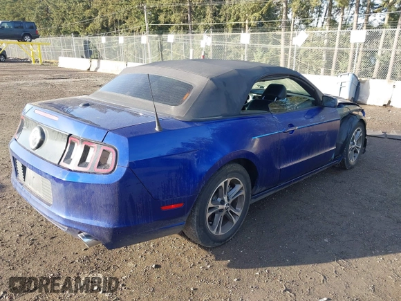 2014 Ford Mustang V6 with VIN 1ZVBP8EM2E5243069, listed as a IAAI auction lot 41725527 with 113,692 mi miles. Bid and sale history available at carsss.com. Image 4.