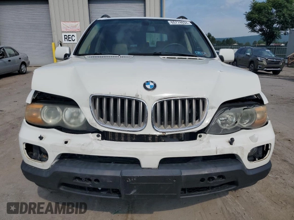 2005 BMW X5 4.4i with VIN 5UXFB53585LV19567, listed as a Copart auction lot 65774034 with 265,529 mi miles and Salvage Title. Bid and sale history available at carsss.com. Image 5.
