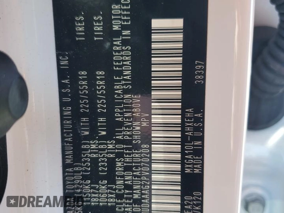 2023 Toyota Corolla Cross XLE с VIN 7MUDAAAG2PV070208, выставлен на аукционе Copart как лот 52105375 с пробегом 20 643 миль миль и Списание • Salvage title. История ставок и продаж доступна на DreamBid. Изображение 14.