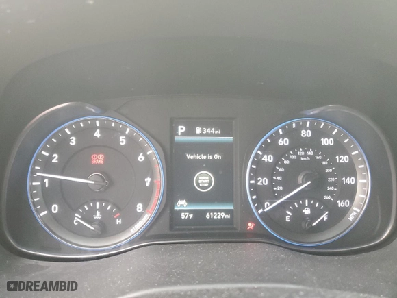 2019 Hyundai Kona Ultimate with VIN KM8K53A50KU274540, listed as a Copart auction lot 84344054 with 61,229 mi miles and Salvage Title. Bid and sale history available at carsss.com. Image 9.
