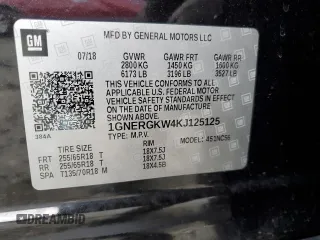 2019 Chevrolet Traverse LT Cloth with VIN 1GNERGKW4KJ125125, listed as a Copart auction lot 45719905 with 55,281 mi miles and Salvage Title. Bid and sale history available at carsss.com. Image 13.
