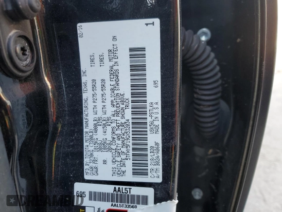 2016 Toyota Tundra 4WD Truck LTD with VIN 5TFHY5F19GX532034, listed as a Copart auction lot 77064894 with 0 mi miles and Non Repairable. Bid and sale history available at carsss.com. Image 14.