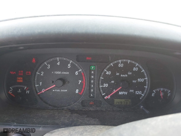 2001 Isuzu Rodeo S with VIN 4S2DM58W514315077, listed as a IAAI auction lot 41784050 with 149,737 mi miles. Bid and sale history available at carsss.com. Image 7.
