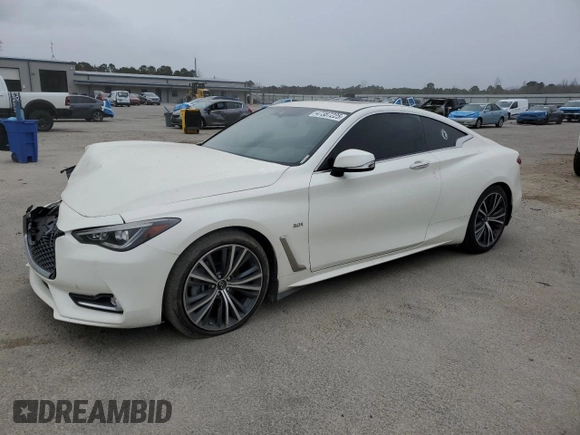 2020 Infiniti Q60 Luxe with VIN JN1EV7EK0LM340405, listed as a Copart auction lot 47387225 with 88,219 mi miles and Salvage title. Bid and sale history available at DreamBid. Image 1.