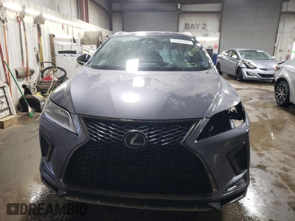 2021 Lexus RX 350 F Sport with VIN 2T2SZMDAXMC307224, listed as a Copart auction lot 75339464 with 54,850 mi miles and Salvage title. Bid and sale history available at DreamBid. Image 5.
