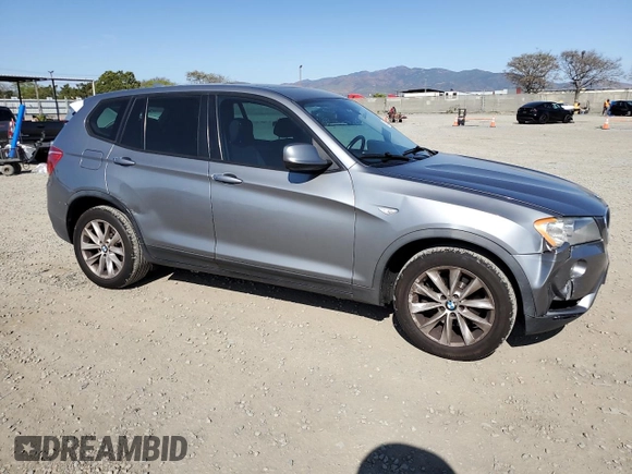 2013 BMW X3 xDrive28i with VIN 5UXWX9C56D0A11027, listed as a Copart auction lot 52176525 with 215,712 mi miles and Clean Title. Bid and sale history available at carsss.com. Image 4.