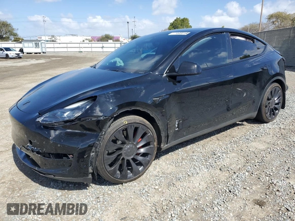 2022 Tesla Model Y Performance with VIN 7SAYGDEF5NF443274, listed as a Copart auction lot 49581905 with Not provided miles and Salvage title. Bid and sale history available at DreamBid. Image 1.