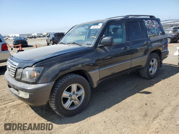 2006 Lexus LX 470 z VIN JTJHT00W264004516, wystawiony jako Copart lot #72607504 z przebiegiem 220 156 mil mil oraz Czysty tytuł • Clean title. Historia ofert i sprzedaży dostępna na DreamBid. Obrazek 1.