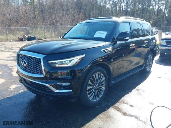 2019 Infiniti QX80 LUXE with VIN JN8AZ2NF6K9688916, listed as a IAAI auction lot 41204507 with NaN miles. Bid and sale history available at carsss.com. Image 2.