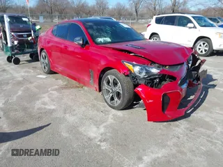 2021 Kia Stinger GT-Line with VIN KNAE15LA0M6088116, listed as a IAAI auction lot 41446404 with 73,797 mi miles. Bid and sale history available at carsss.com. Image 1.
