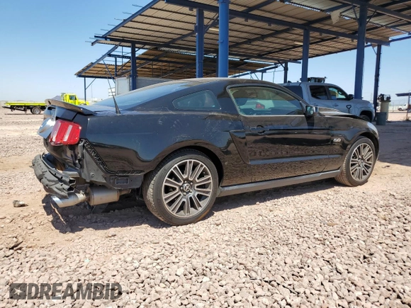 2011 Ford Mustang GT with VIN 1ZVBP8CF0B5152320, listed as a Copart auction lot 57822845 with 132,024 mi miles and Salvage title. Bid and sale history available at DreamBid. Image 3.