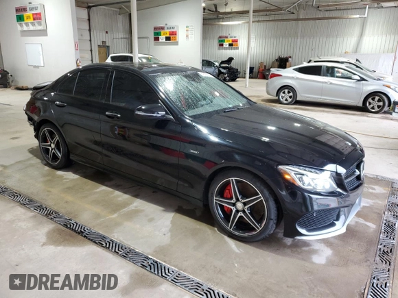 2016 Mercedes-Benz C 450 AMG with VIN 55SWF6EB4GU124353, listed as a Copart auction lot 61835685 with 85,125 mi miles and Salvage title. Bid and sale history available at DreamBid. Image 4.