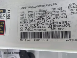 2016 Honda CR-V LX with VIN 5J6RM4H32GL002286, listed as a IAAI auction lot 42017263 with 186,190 mi miles. Bid and sale history available at carsss.com. Image 9.