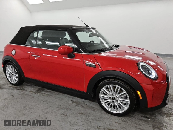 2024 MINI Convertible Cooper S with VIN WMW43DL09R3S04476, listed as a Copart auction lot 41887465 with 19,456 mi miles and Clean title. Bid and sale history available at DreamBid. Image 4.