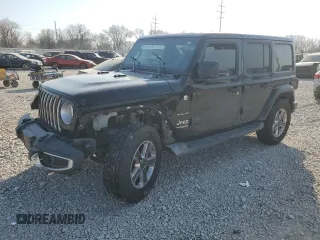 2021 Jeep Wrangler Unlimited Sahara с VIN 1C4HJXEN8MW668130, выставлен на аукционе Copart как лот 49049685 с пробегом Не указан миль и Списание • Salvage title. История ставок и продаж доступна на DreamBid. Изображение 1.