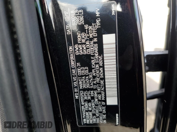 2017 Volvo XC90 Inscription with VIN YV4A22PL4H1170763, listed as a Copart auction lot 85748524 with 92,306 mi miles and Clean Title. Bid and sale history available at carsss.com. Image 13.