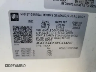 2023 Chevrolet Silverado 1500 LT with VIN 3GCPACEKXPG144247, listed as a Copart auction lot 47217925 with 31,990 mi miles and Salvage Title. Bid and sale history available at DreamBid. Image 12.