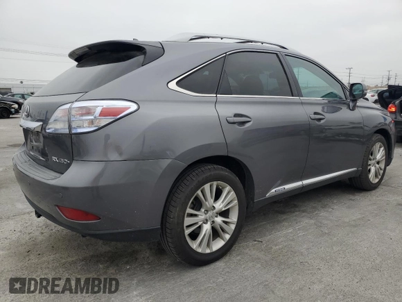 2012 Lexus RX 450h with VIN JTJBC1BA8C2433180, listed as a Copart auction lot 53273535 with 166,620 mi miles and Salvage Title. Bid and sale history available at DreamBid. Image 3.