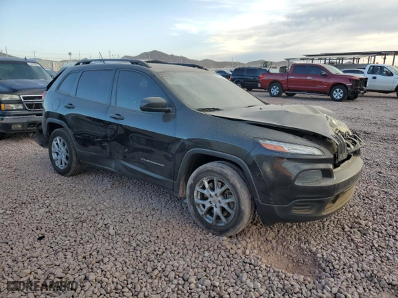 2016 Jeep Cherokee Sport with VIN 1C4PJLAS8GW291237, listed as a Copart auction lot 44750515 with 191,261 mi miles and Salvage Title. Bid and sale history available at carsss.com. Image 4.