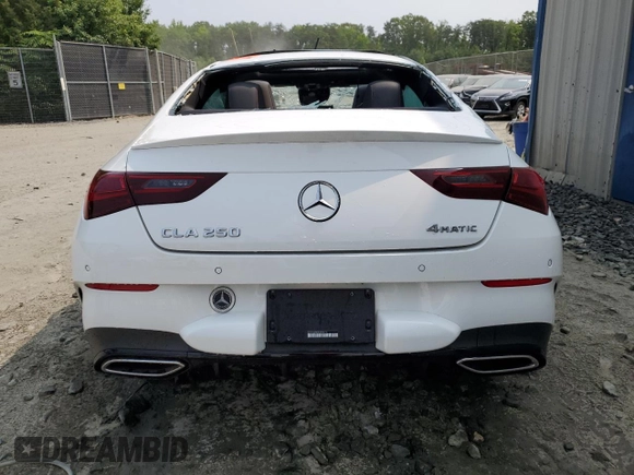 2024 Mercedes-Benz CLA 250 with VIN W1K5J4HBXRN454116, listed as a Copart auction lot 59536385 with Not provided miles and Salvage title. Bid and sale history available at DreamBid. Image 6.