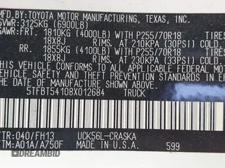 2008 Toyota Tundra 4WD Truck with VIN 5TFBT54108X012684, listed as a IAAI auction lot 42187646 with 149,140 mi miles. Bid and sale history available at carsss.com. Image 9.