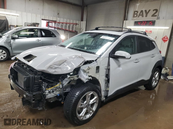 2023 Hyundai Kona SEL with VIN KM8K3CAB5PU946983, listed as a Copart auction lot 52311165 with 27,141 mi miles and Salvage Title. Bid and sale history available at DreamBid. Image 1.