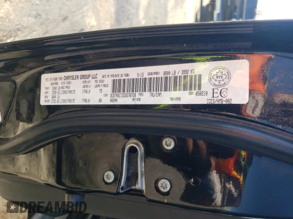 2013 Ram 2500 Tradesman z VIN 3C6TR5CT2DG578728, wystawiony jako Copart lot #75007564 z przebiegiem Nie podano mil oraz Szkoda całkowita • Salvage title. Historia ofert i sprzedaży dostępna na DreamBid. Obrazek 13.