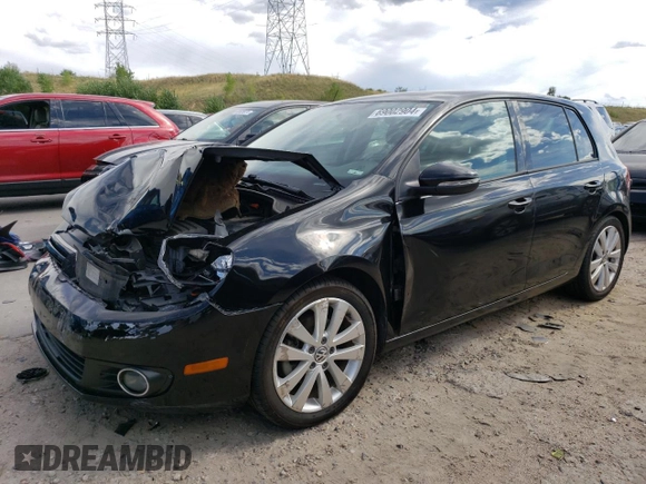 2012 Volkswagen Golf TDI with VIN WVWNM7AJ9CW148367, listed as a Copart auction lot 69002904 with 77,987 mi miles and Salvage title. Bid and sale history available at DreamBid. Image 1.