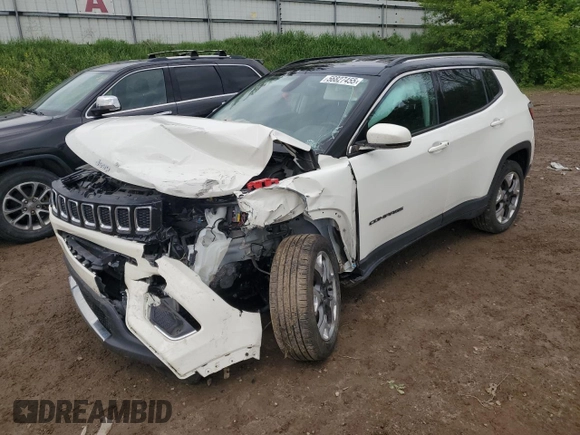 2019 Jeep Compass Limited z VIN 3C4NJDCB1KT826322, wystawiony jako Copart lot #56827455 z przebiegiem 64 778 mil mil oraz Czysty tytuł • Clean title. Historia ofert i sprzedaży dostępna na DreamBid. Obrazek 1.