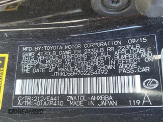 2016 Lexus CT 200h z VIN JTHKD5BH7G2254492, wystawiony jako Copart lot #56240475 z przebiegiem 162 260 mil mil oraz Szkoda całkowita • Salvage title. Historia ofert i sprzedaży dostępna na DreamBid. Obrazek 13.
