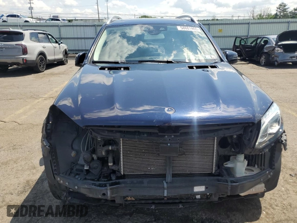 2017 Mercedes-Benz GLS 550 with VIN 4JGDF7DE4HA906037, listed as a Copart auction lot 58601465 with 72,064 mi miles and Salvage title. Bid and sale history available at DreamBid. Image 5.