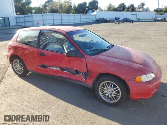 1993 Honda Civic CX with VIN 2HGEH2357PH500956, listed as a Copart auction lot 77437544 with 165,967 mi miles and Salvage Title. Bid and sale history available at DreamBid. Image 4.