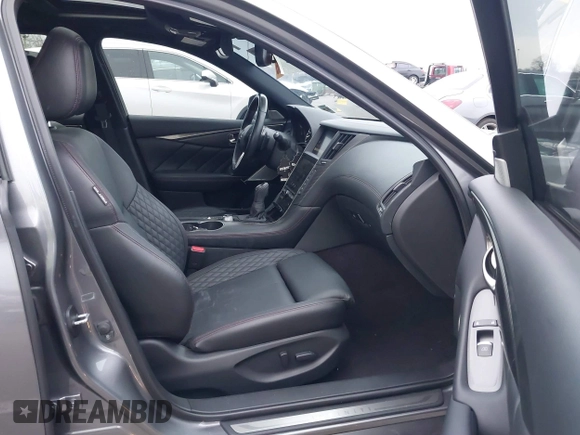 2021 Infiniti Q50 Red Sport 400 with VIN JN1FV7DR9MM880162, listed as a IAAI auction lot 41244912 with 44,943 mi miles and . Bid and sale history available at DreamBid. Image 5.