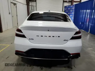 2023 Genesis G70 2.0T with VIN KMTG34TA2PU129153, listed as a Copart auction lot 74690154 with 18,785 mi miles and Clean Title. Bid and sale history available at DreamBid. Image 6.