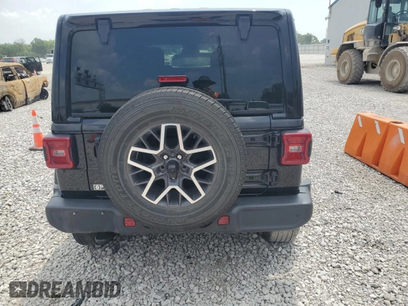 2024 Jeep Wrangler Sahara with VIN 1C4PJXEG0RW335831, listed as a Copart auction lot 61973055 with 15,785 mi miles and Salvage title. Bid and sale history available at DreamBid. Image 6.