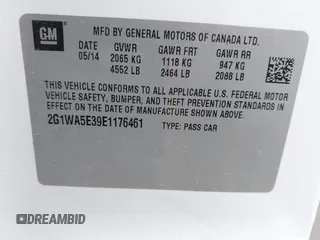 2014 Chevrolet Impala LS z VIN 2G1WA5E39E1176461, wystawiony jako IAAI lot #42056216 z przebiegiem 130 482 mil mil oraz . Historia ofert i sprzedaży dostępna na DreamBid. Obrazek 9.