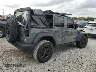 2021 Jeep Wrangler Unlimited Willys with VIN 1C4HJXDM6MW628041, listed as a Copart auction lot 51366415 with 22,697 mi miles and Salvage title. Bid and sale history available at DreamBid. Image 3.