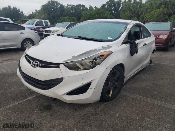 2013 Hyundai Elantra Coupe GS PZEV with VIN KMHDH6AE7DU010722, listed as a Copart auction lot 74783224 with 0 mi miles and Salvage Title. Bid and sale history available at carsss.com. Image 1.