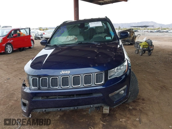 2017 Jeep Compass Latitude with VIN 3C4NJDBB3HT646110, listed as a IAAI auction lot 41789067 with 56,165 mi miles. Bid and sale history available at carsss.com. Image 12.